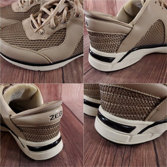 *READ* Zeba Mens Size 7 Wide Hands Free Beige Comfort Walking Slip On Shoes - Picture 4 of 16